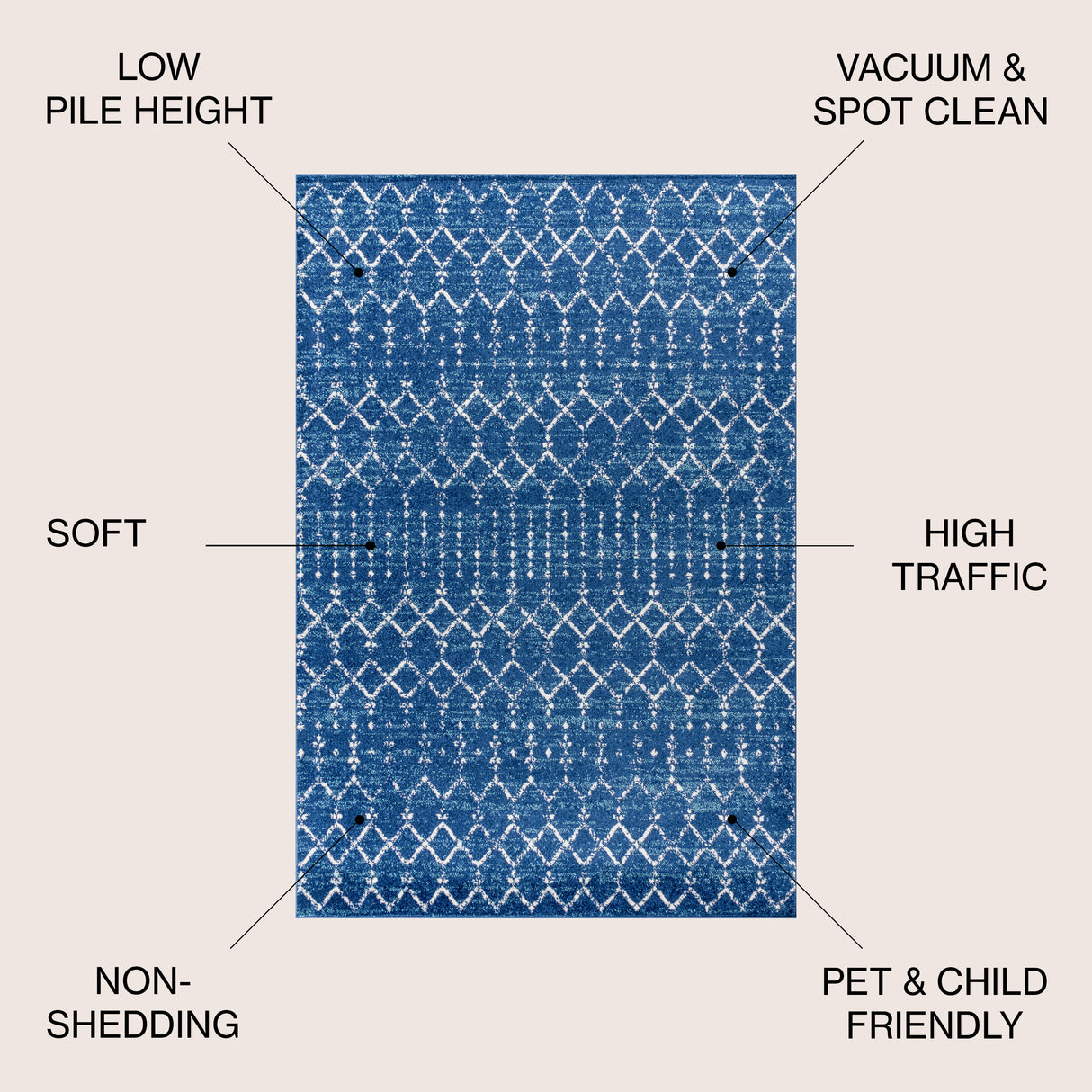 Moroccan HYPE Boho Vintage Diamond Area Rug