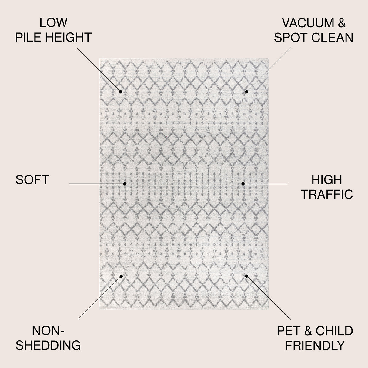 Moroccan HYPE Boho Vintage Diamond Area Rug