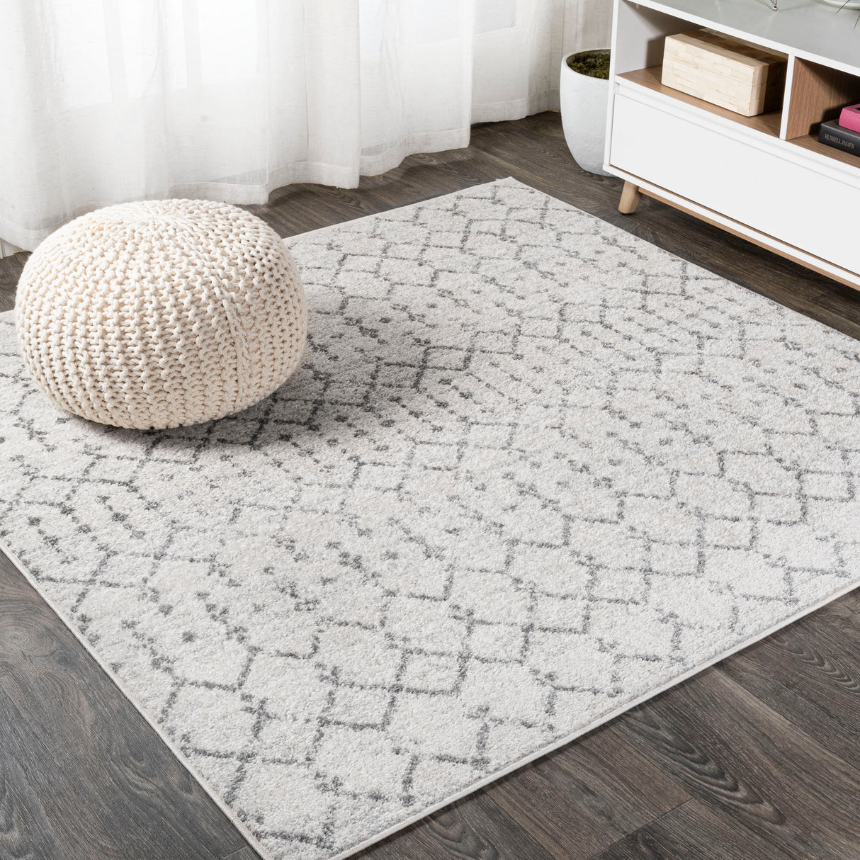 Moroccan HYPE Boho Vintage Diamond Square Area Rug