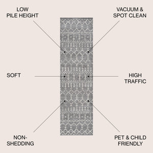 Moroccan HYPE Boho Vintage Diamond Runner Rug
