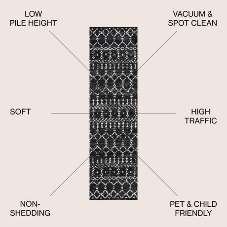 Moroccan HYPE Boho Vintage Diamond Runner Rug