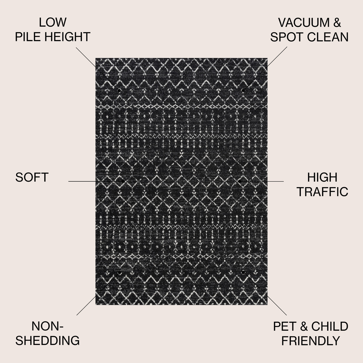Moroccan HYPE Boho Vintage Diamond Area Rug