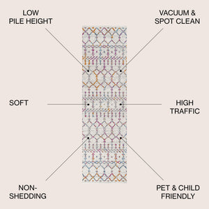 Moroccan HYPE Boho Vintage Diamond Runner Rug