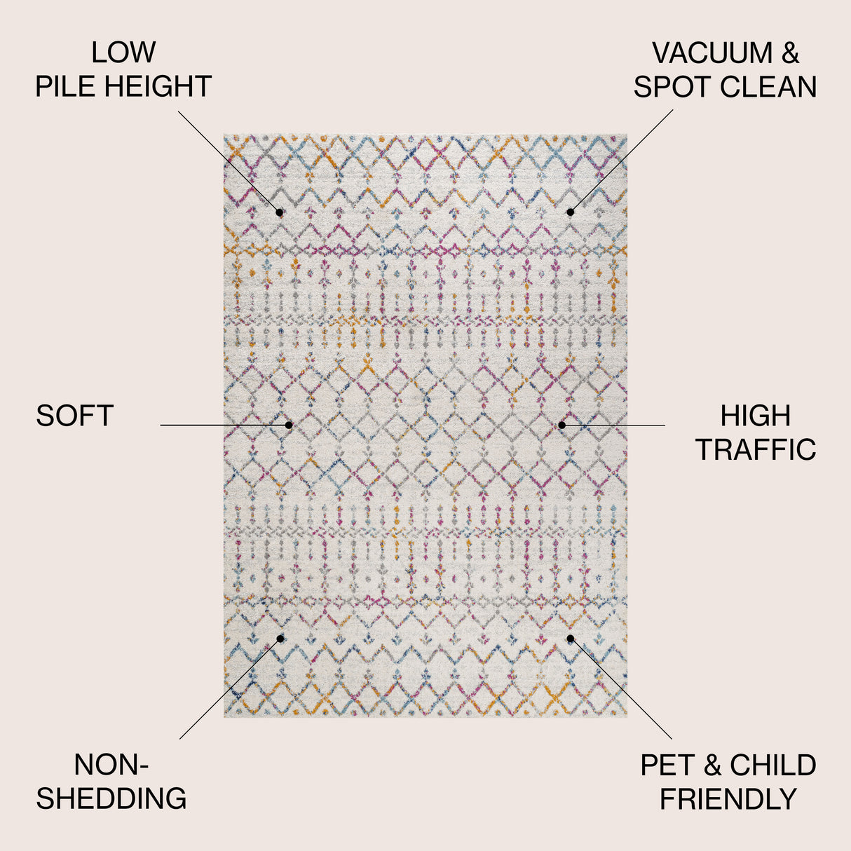 Moroccan HYPE Boho Vintage Diamond Area Rug