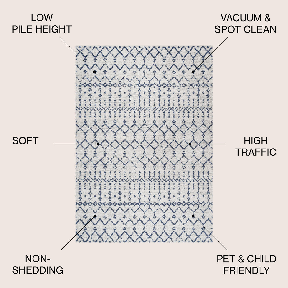 Moroccan HYPE Boho Vintage Diamond Area Rug