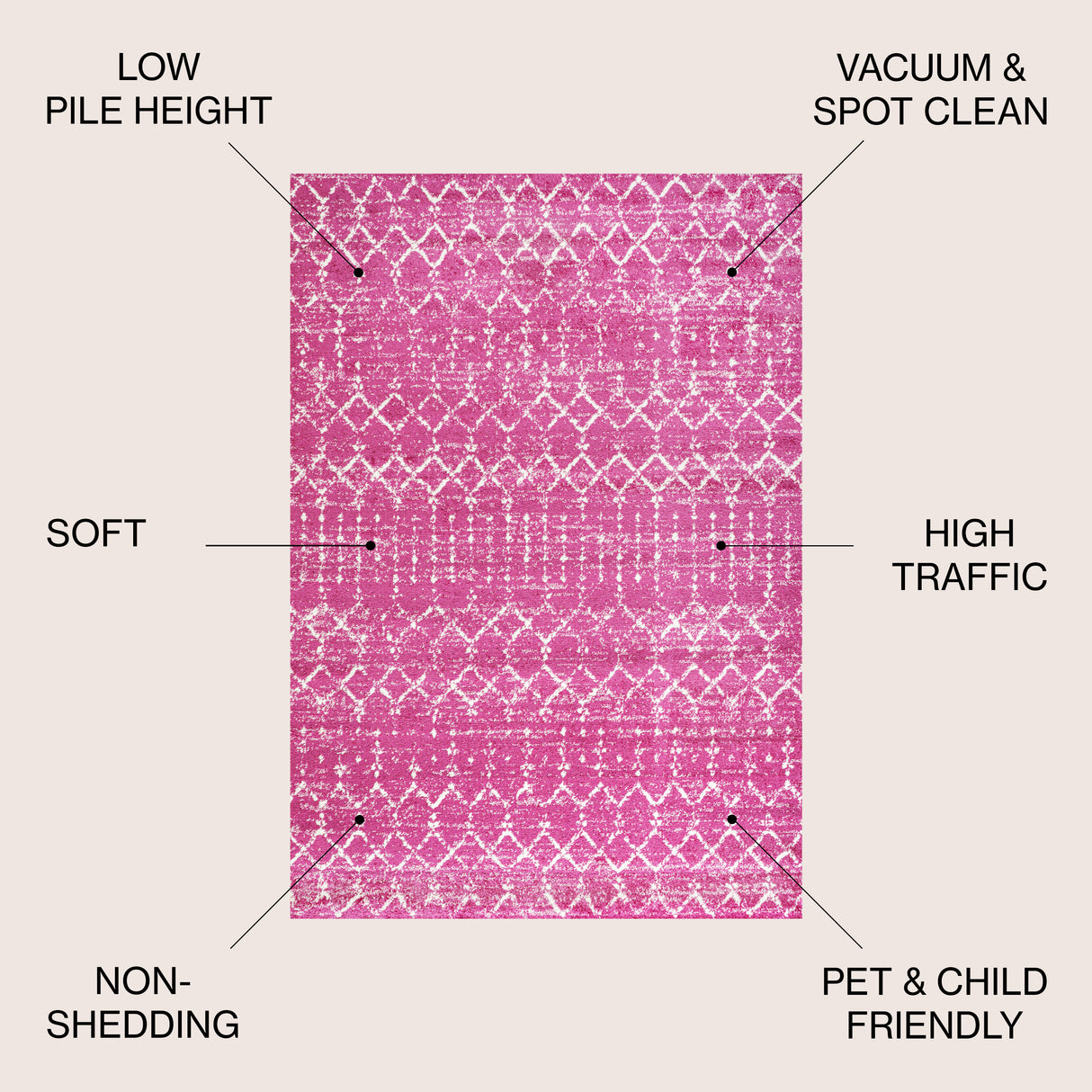Moroccan HYPE Boho Vintage Diamond Area Rug