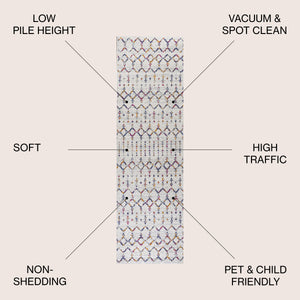 Moroccan HYPE Boho Vintage Diamond Runner Rug