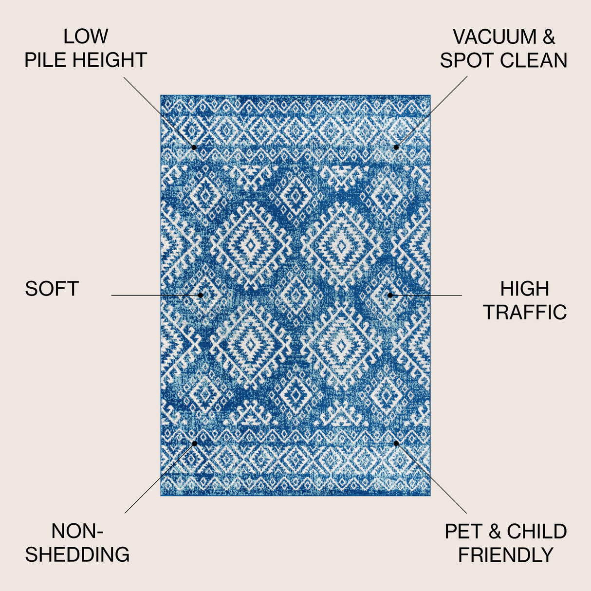 Moroccan HYPE Boho Vintage Tribal Area Rug