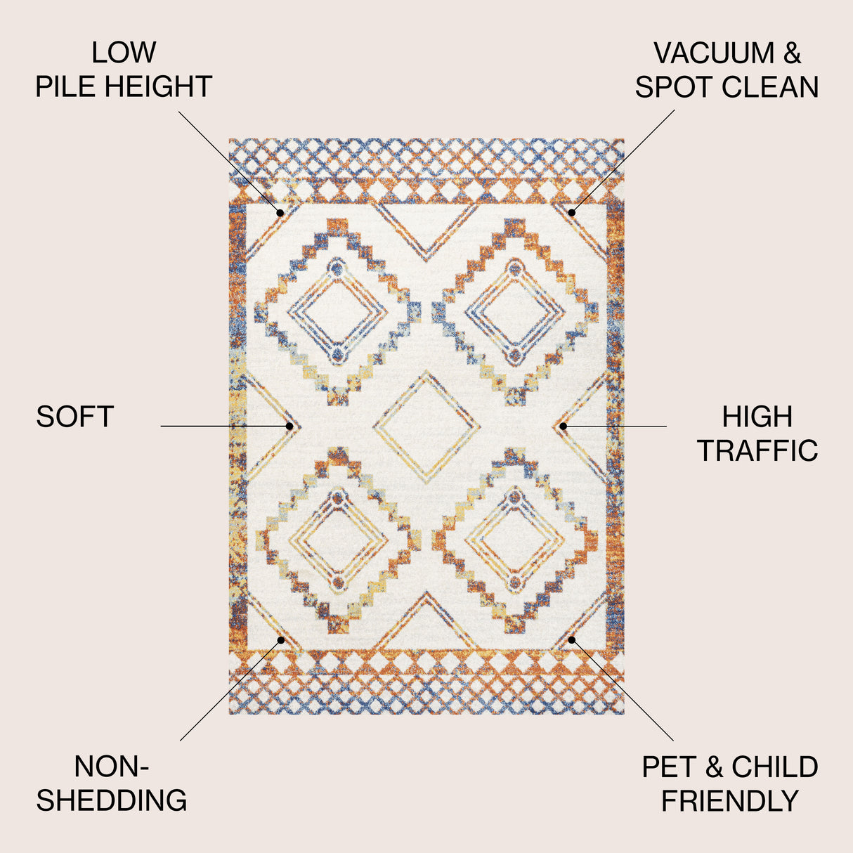Amir Moroccan Beni Souk Area Rug - 5 Colors Available