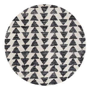 Aisha Moroccan Triangle Geometric Round Area Rug
