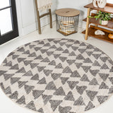 Aisha Moroccan Triangle Geometric Round Area Rug