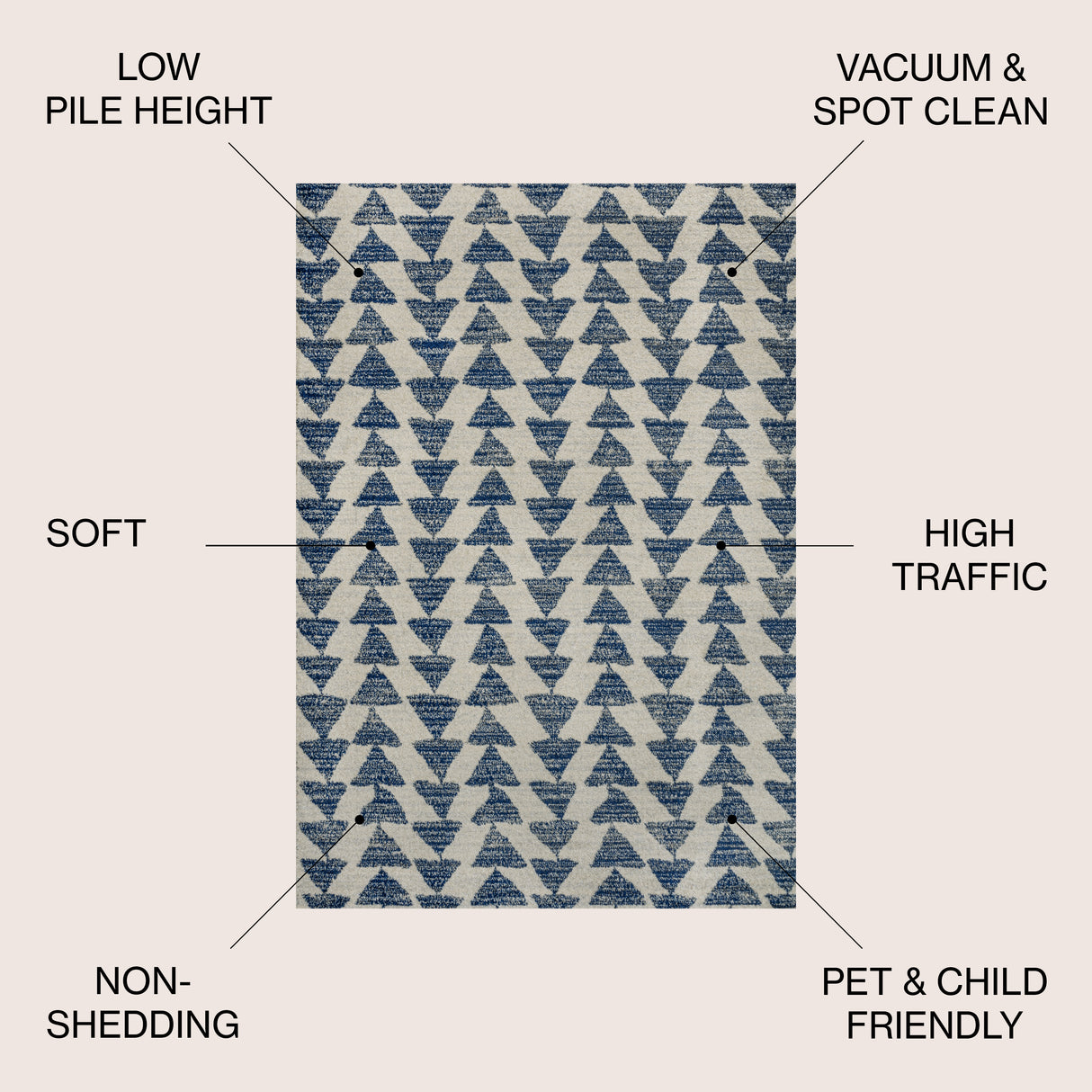 Aisha Moroccan Triangle Geometric Area Rug