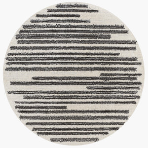 Khalil Modern Berber Stripe Round Area Rug