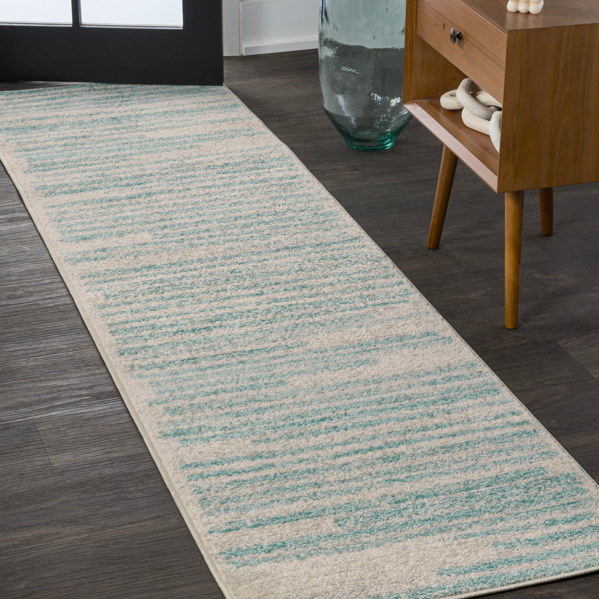 Khalil Modern Berber Stripe Runner Rug