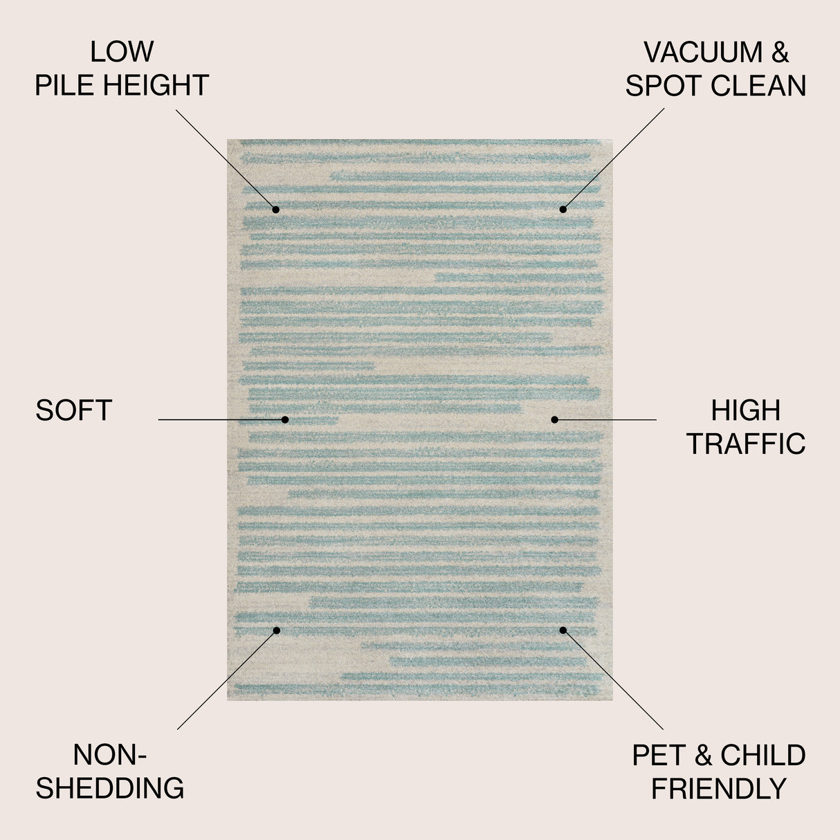 Khalil Modern Berber Stripe Area Rug