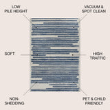 Khalil Modern Berber Stripe Area Rug