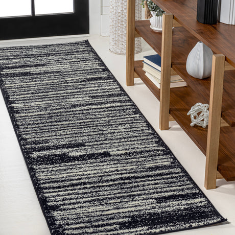 Khalil Modern Berber Stripe Runner Rug