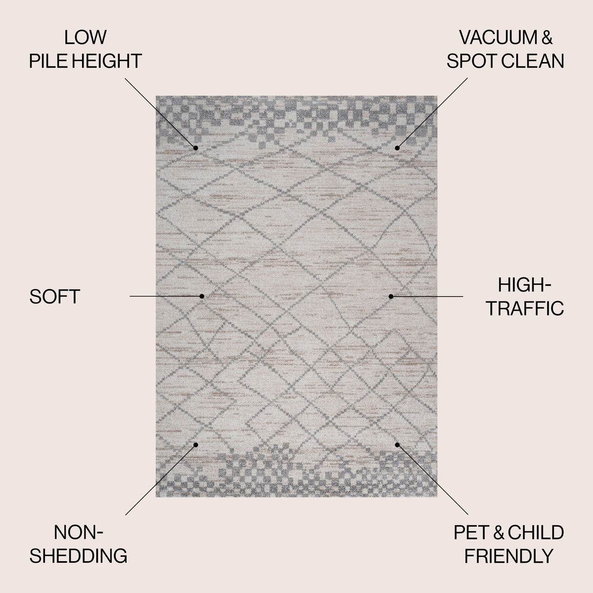 Asilah Moroccan Modern Diamond Area Rug