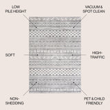 Imlil Tribal Geometric Stripe Area Rug