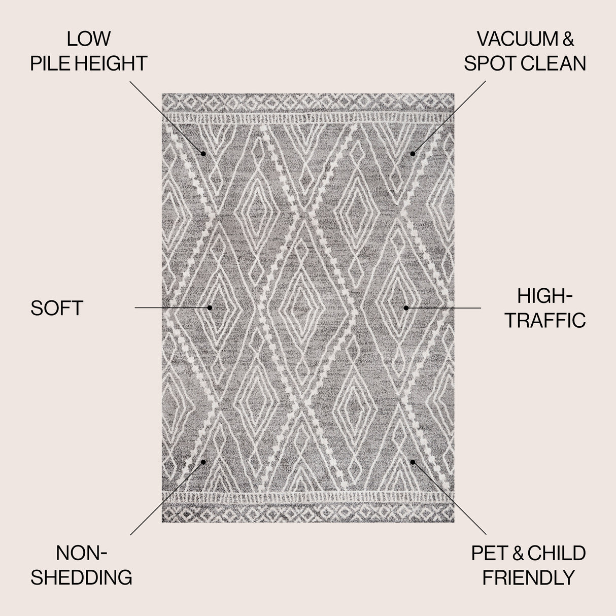 Rih Moroccan Style Diamond Area Rug