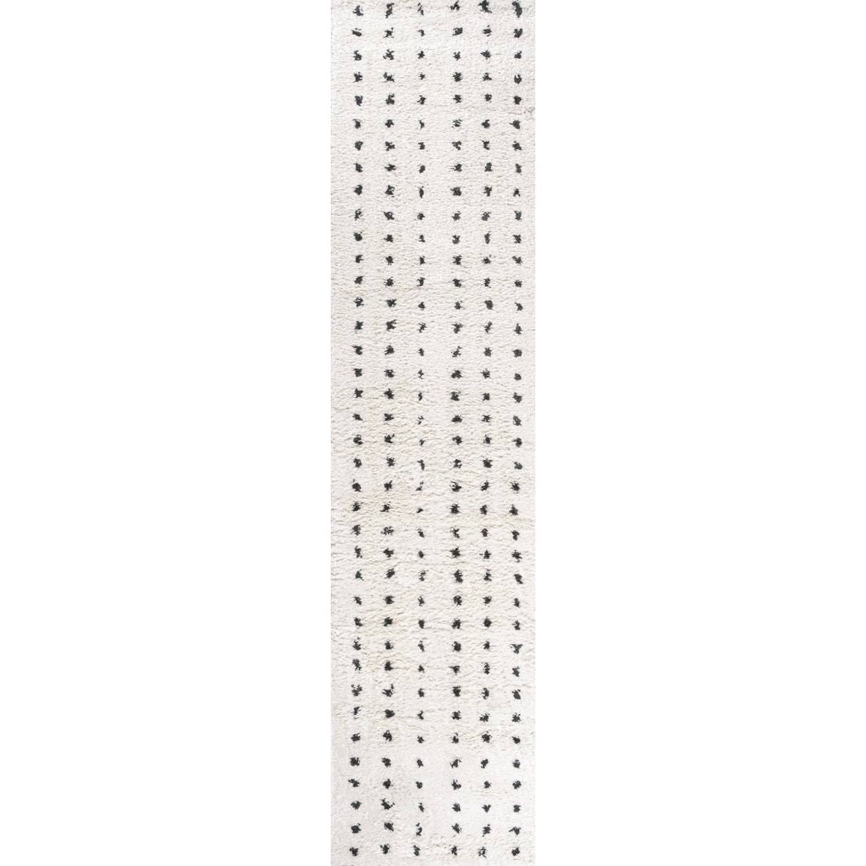 Pele Modern Geometric Dot Shag Runner Rug