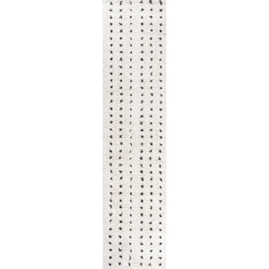 Pele Modern Geometric Dot Shag Runner Rug