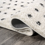 Pele Modern Geometric Dot Shag Runner Rug