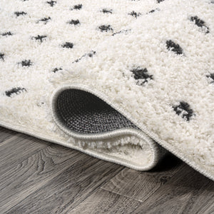 Pele Modern Geometric Dot Shag Runner Rug