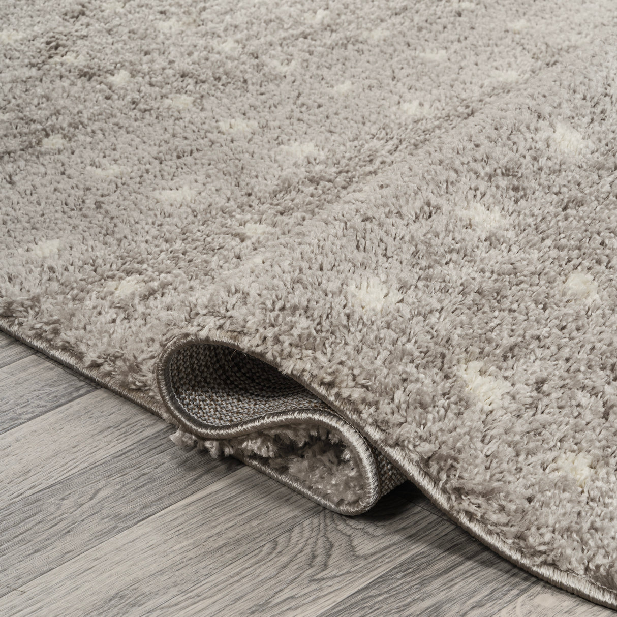 Pele Modern Geometric Dot Shag Runner Rug