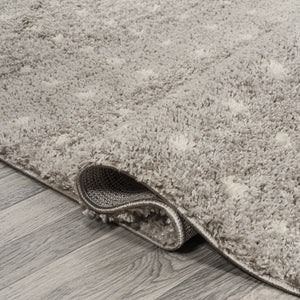 Pele Modern Geometric Dot Shag Runner Rug