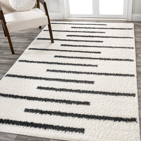 Alaro Berber Stripe Shag Area Rug