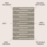 Alaro Berber Stripe Shag Area Rug