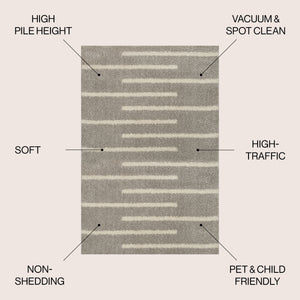 Alaro Berber Stripe Shag Area Rug
