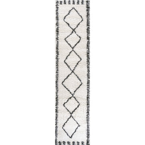 Calvia Moroccan Diamond Shag Runner Rug