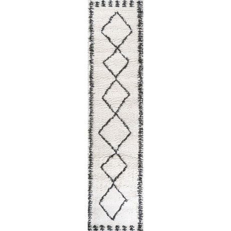 Calvia Moroccan Diamond Shag Runner Rug