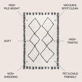 Calvia Moroccan Diamond Shag Area Rug
