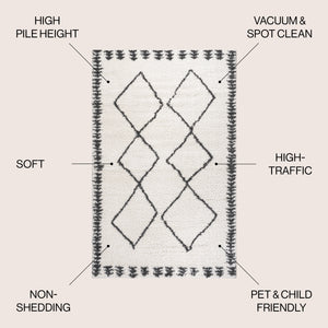 Calvia Moroccan Diamond Shag Area Rug