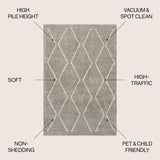 Catala Moroccan Diamond Shag Area Rug