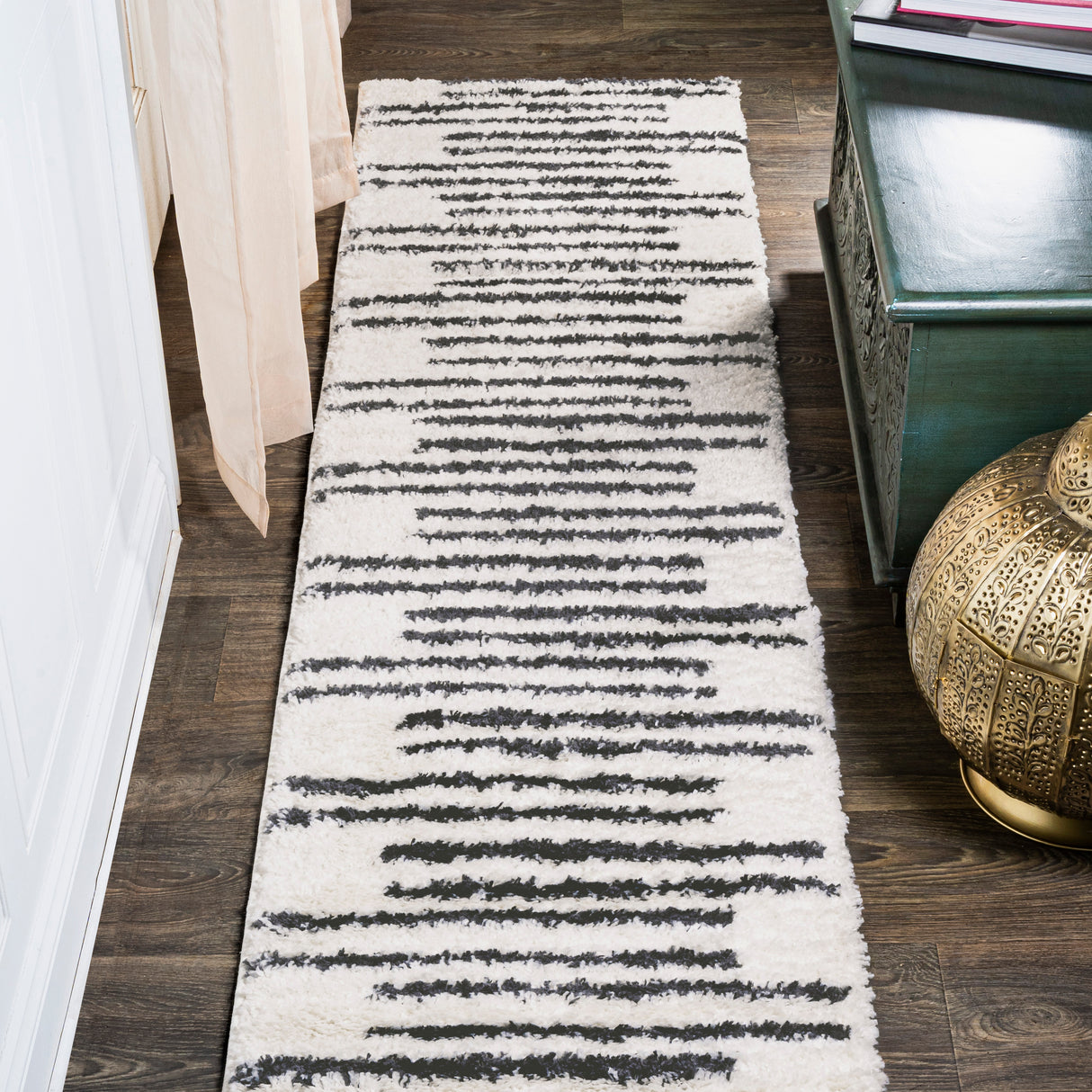 Petra-Stripe-Geometric-Shag-Runner-Rug-Runner-Rugs