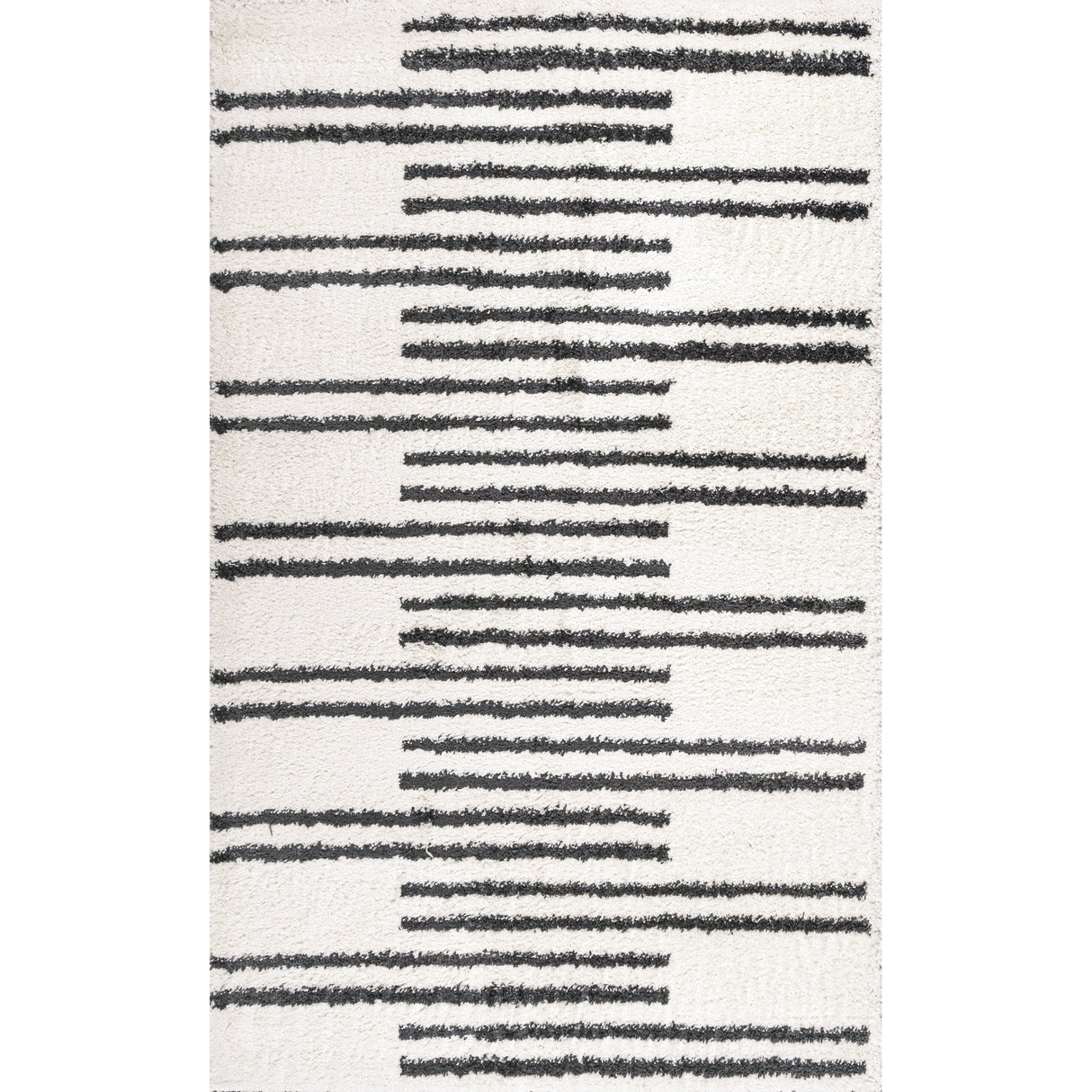 Petra Stripe Geometric Shag Area Rug