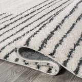 Petra Abstract Stripe Geometric Shag Runner Rug