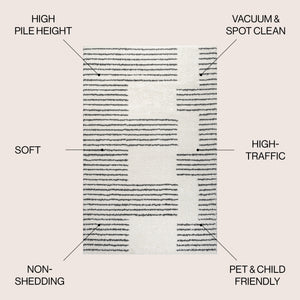Petra Abstract Stripe Geometric Shag Area Rug