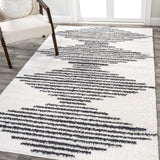 Elm Diamond Stripe Geometric Shag Area Rug