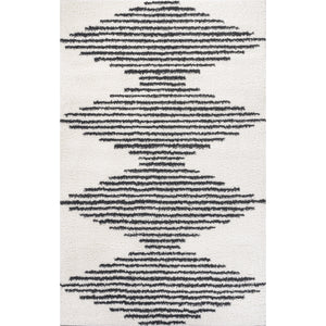 Elm Diamond Stripe Geometric Shag Area Rug