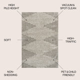Elm Diamond Stripe Geometric Shag Area Rug