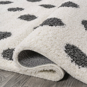 Pere Modern Dot Shag Runner Rug