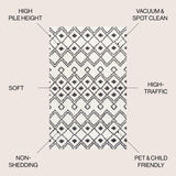 Caimari Moroccan Diamond Shag Area Rug