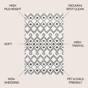 Caimari Moroccan Diamond Shag Area Rug