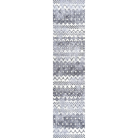 Azmar Moroccan Geometric Distressed Runner Rug
