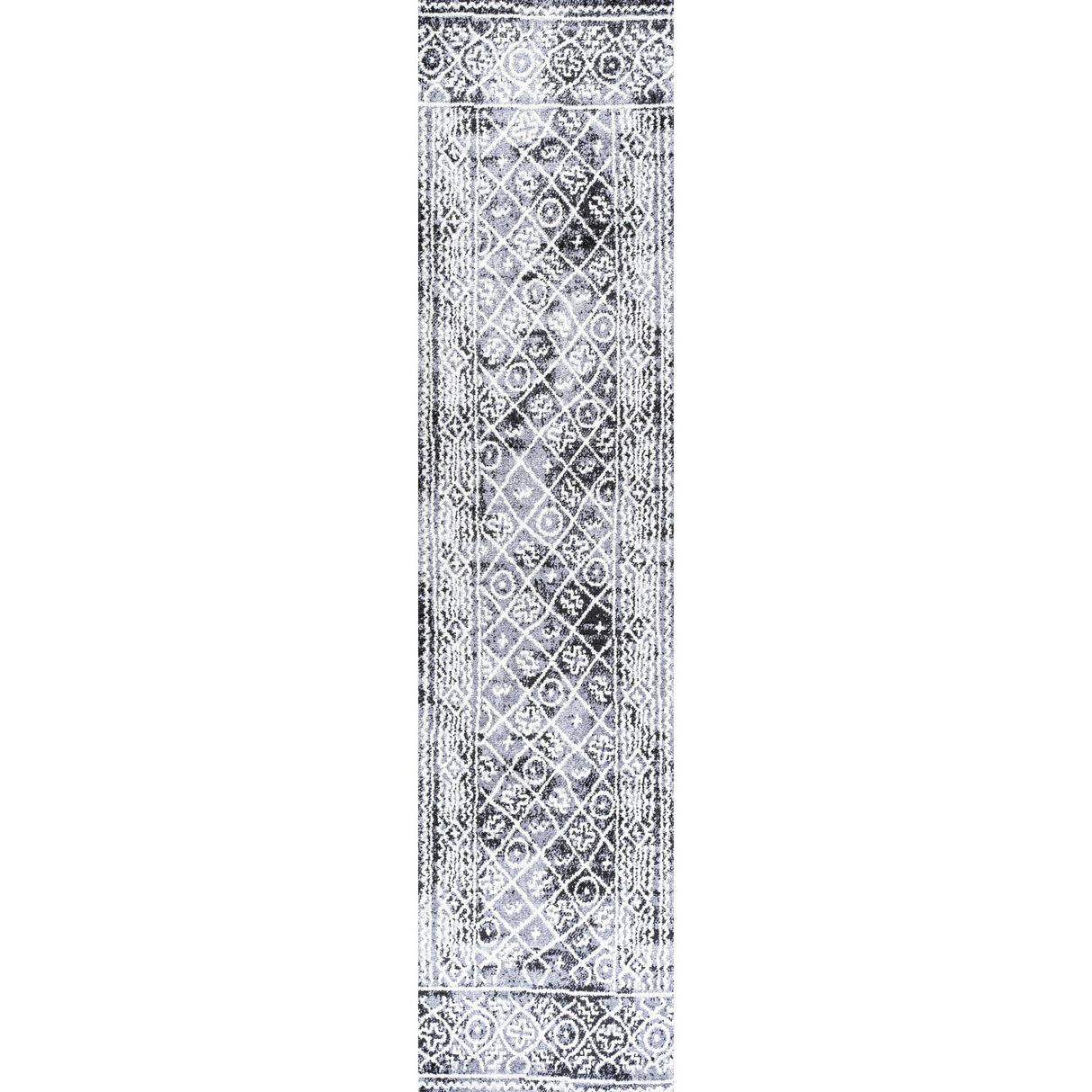 Iften Moroccan Geometric Distressed Runner Rug
